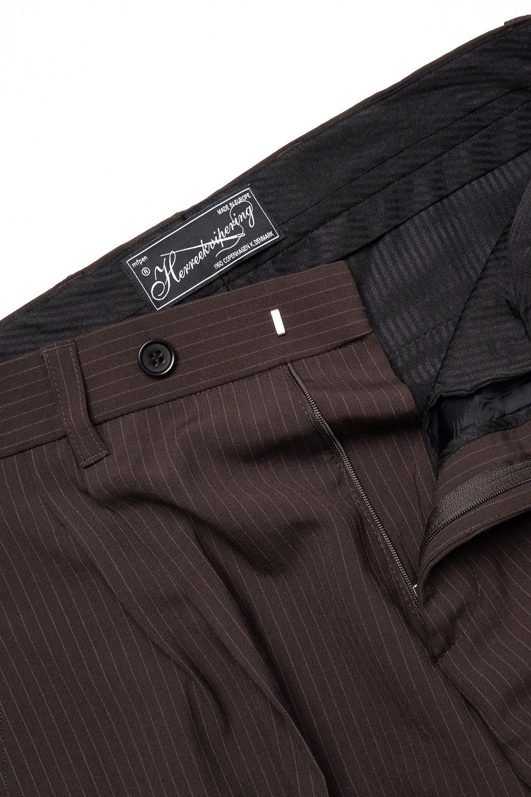 Classic Trousers - Brown Pinstripe