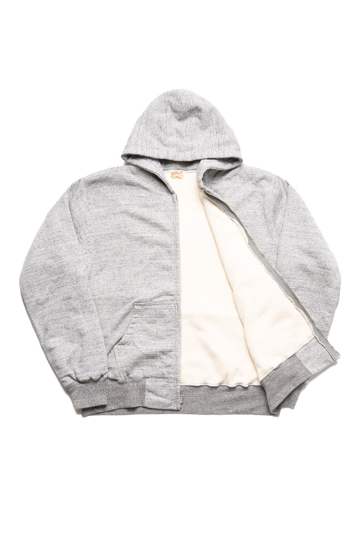 Set-in Zip Sweat Parka Thermal Lining Sweater - Heather Gray