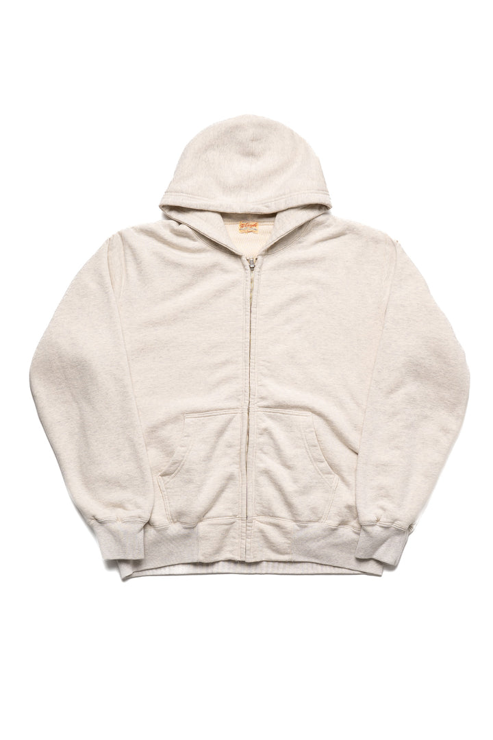 Set-in Zip Sweat Parka Thermal Lining Sweater - Oatmeal