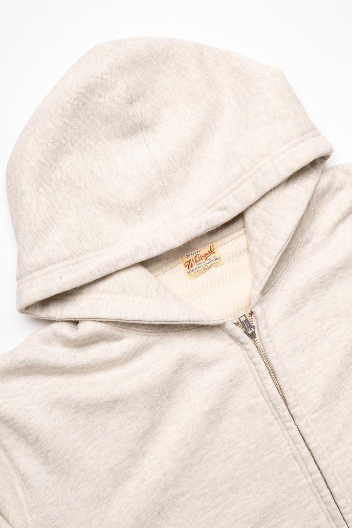 Set-in Zip Sweat Parka Thermal Lining Sweater - Oatmeal