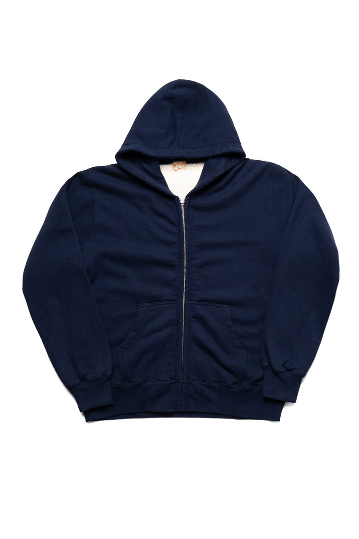 Set-in Zip Sweat Parka Thermal Lining Sweater - Navy