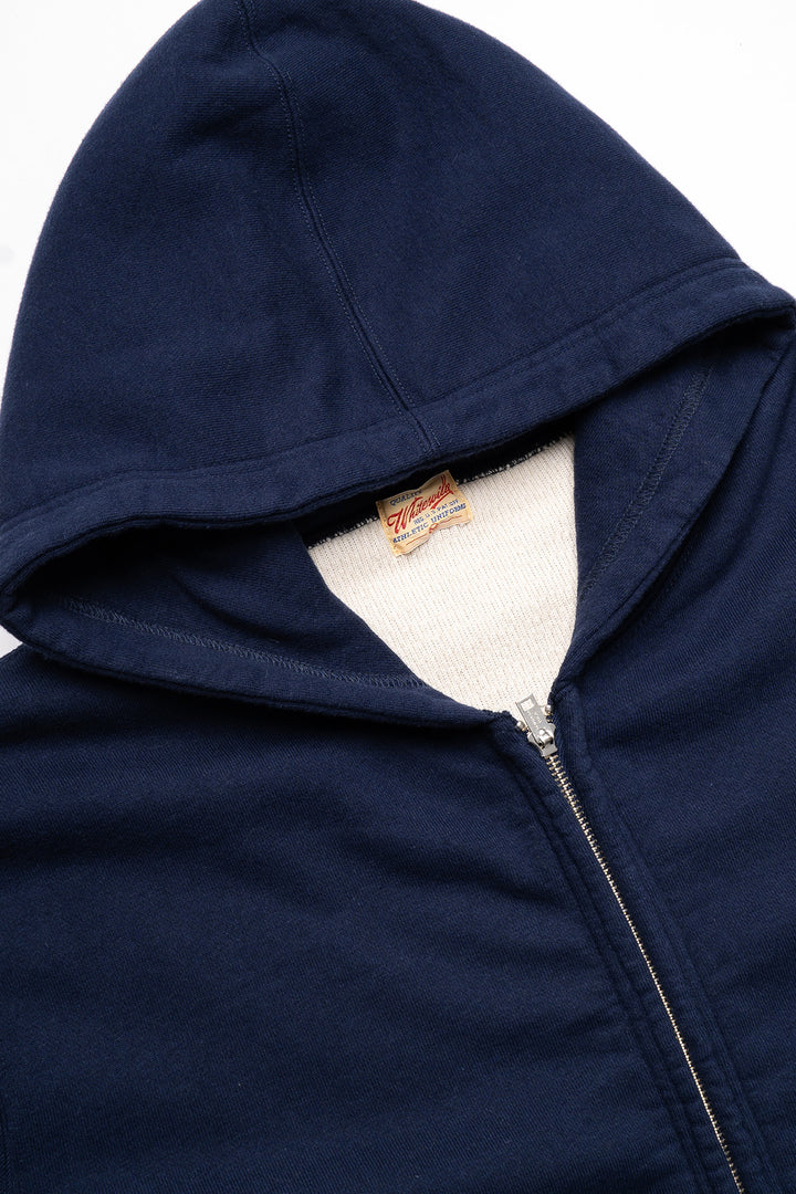 Set-in Zip Sweat Parka Thermal Lining Sweater - Navy