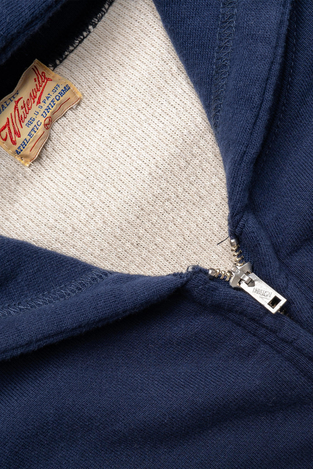 Set-in Zip Sweat Parka Thermal Lining Sweater - Navy