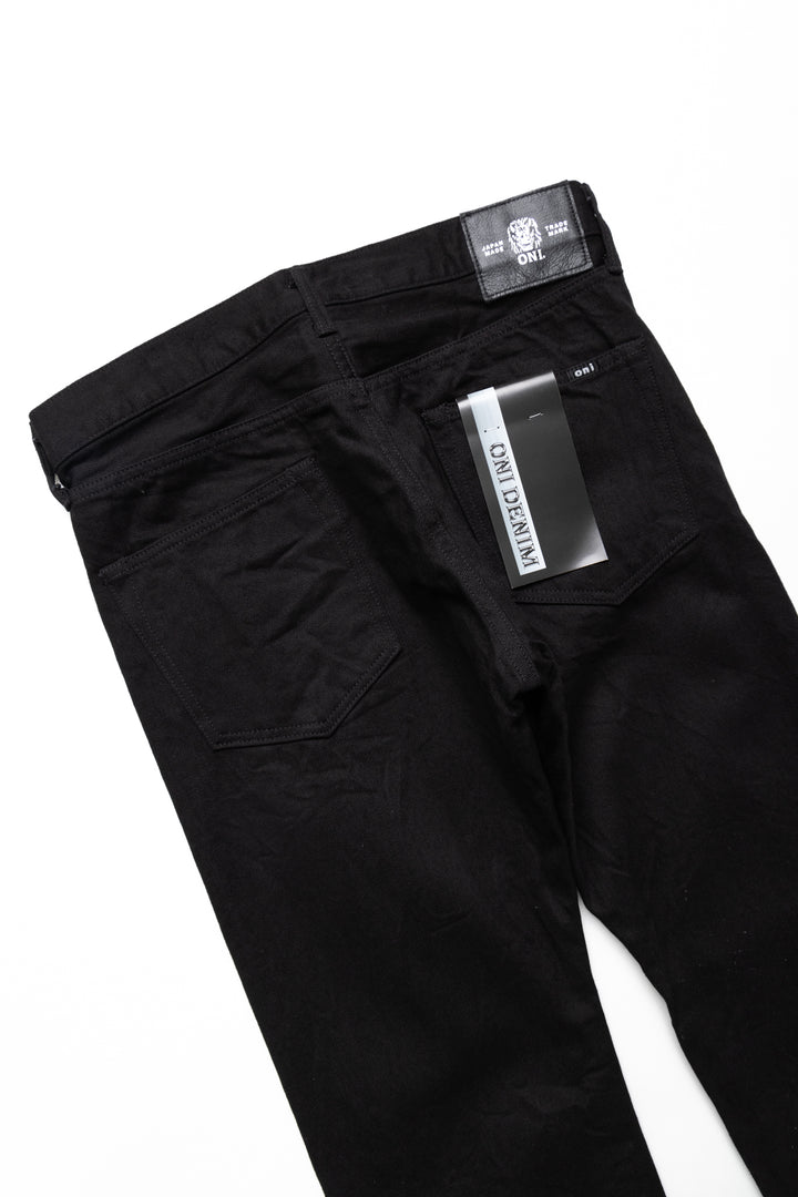 642-13BK 13oz Jet Black Denim Relax Tapered