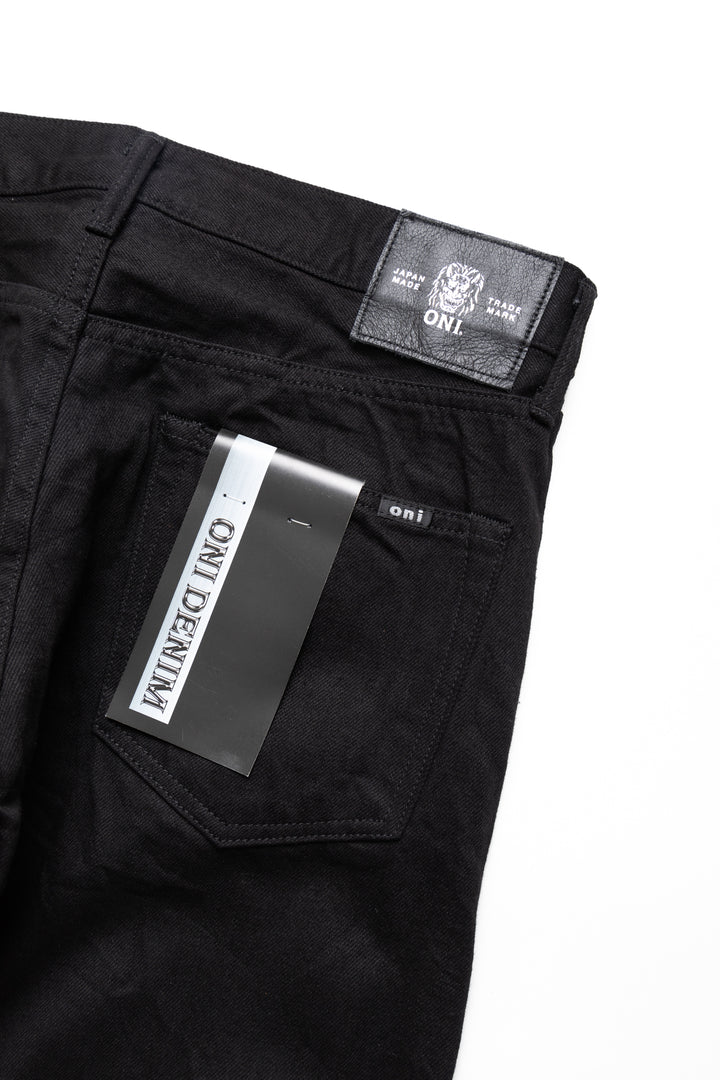 642-13BK 13oz Jet Black Denim Relax Tapered