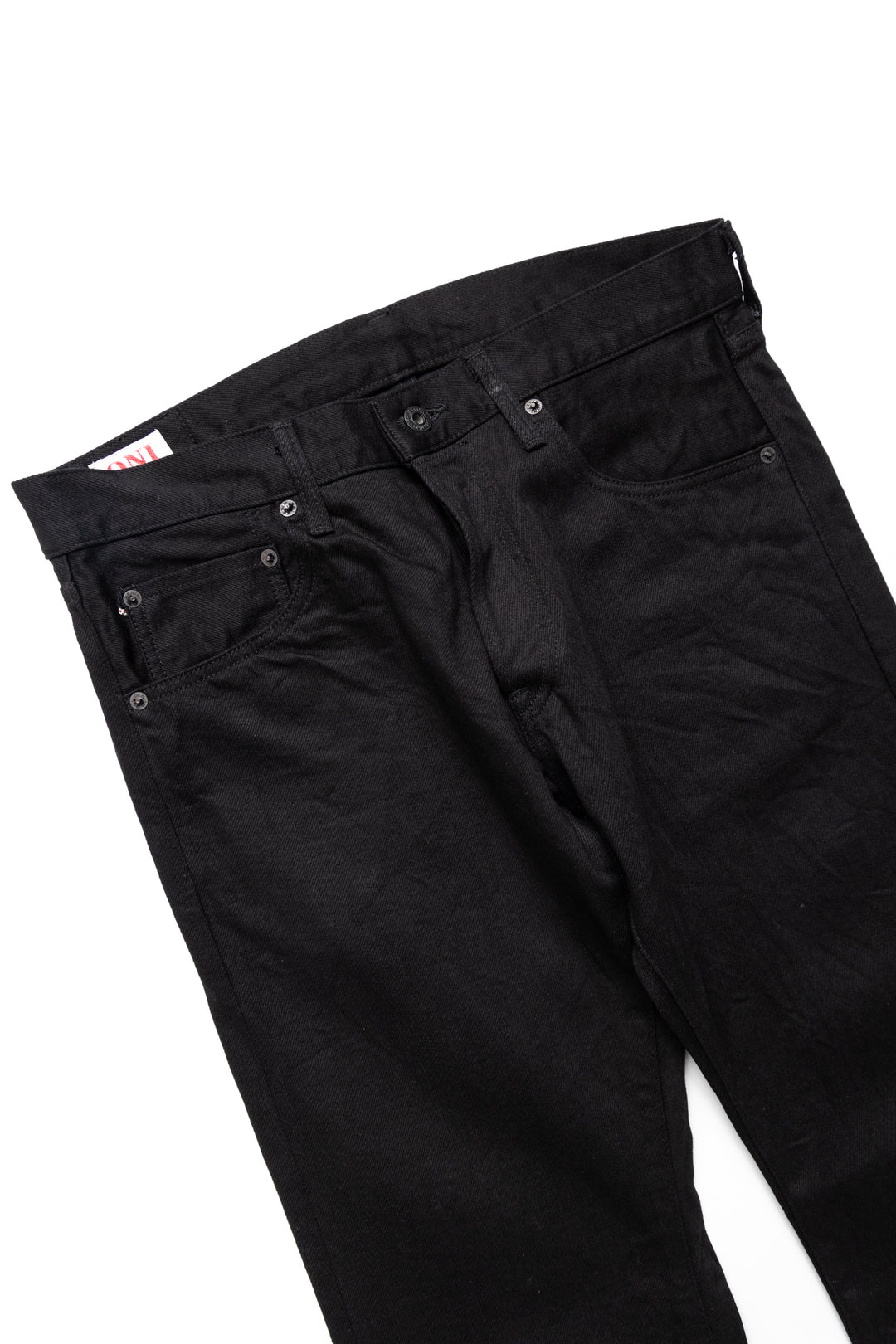 642-13BK 13oz Jet Black Denim Relax Tapered