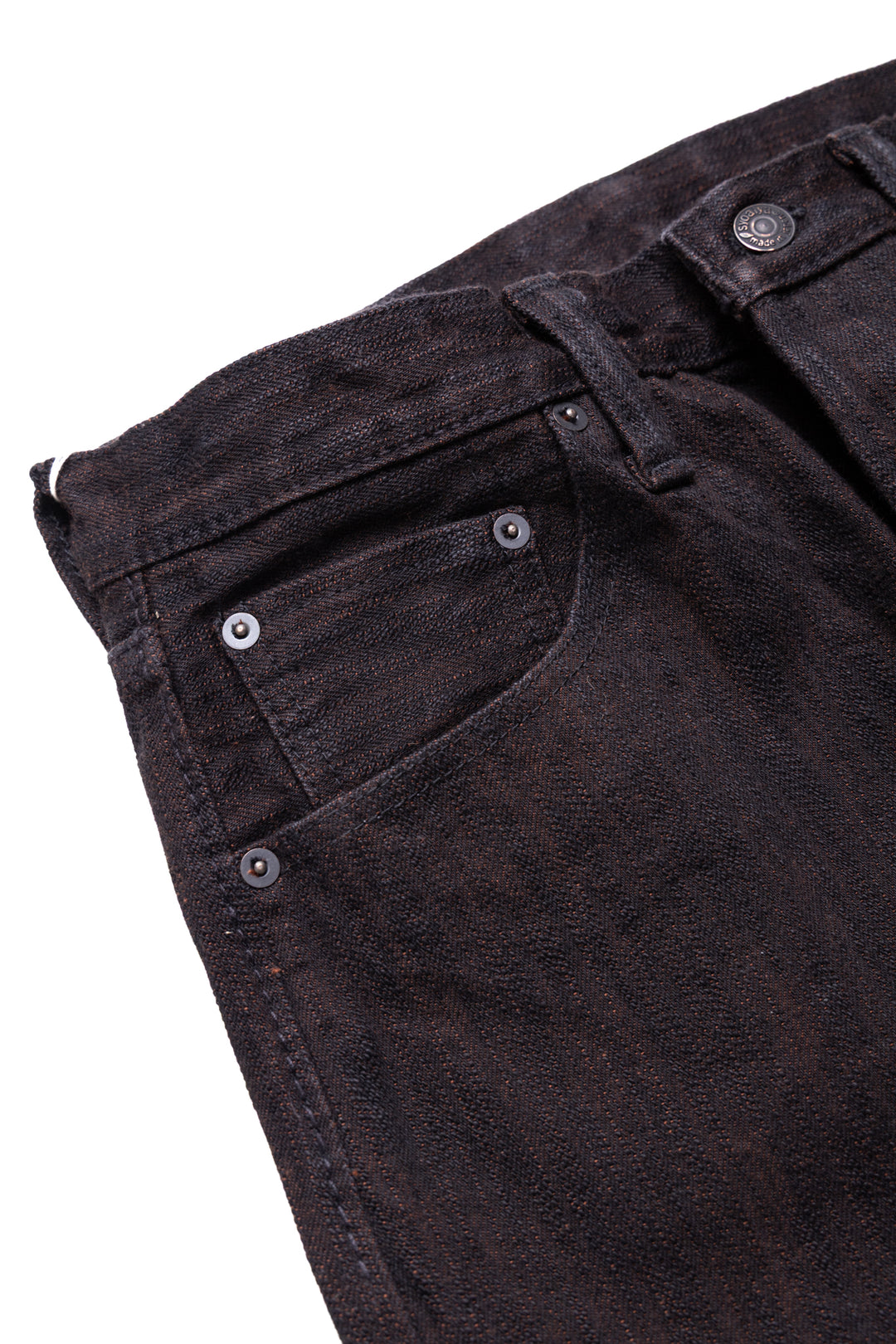 PER-EX-019-BK 15oz Extra Slub Denim Relaxed Tapered - Black x Persimmon