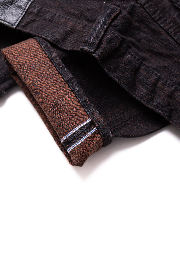 PER-EX-019-BK 15oz Extra Slub Denim Relaxed Tapered - Black x Persimmon