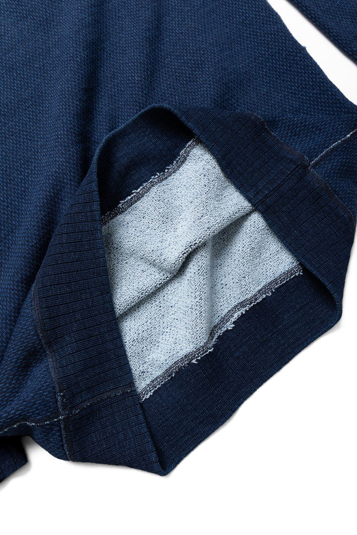 Yarn Dyed Indigo Sweatshirt - Indigo Sashiko