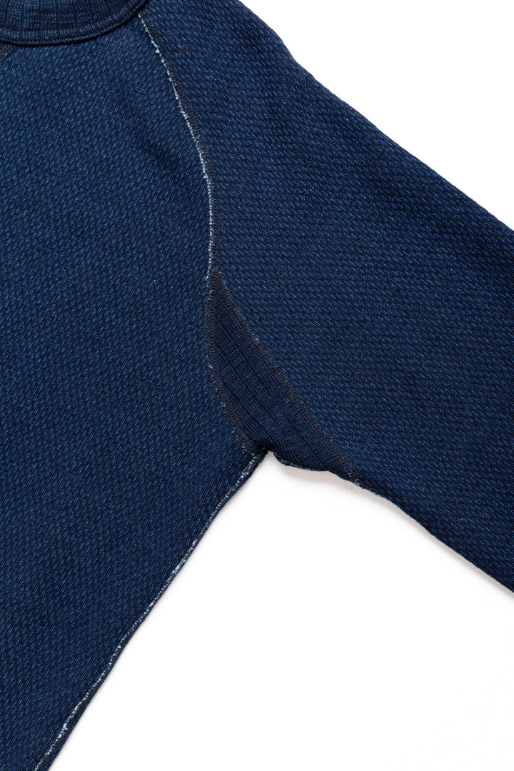 Yarn Dyed Indigo Sweatshirt - Indigo Sashiko