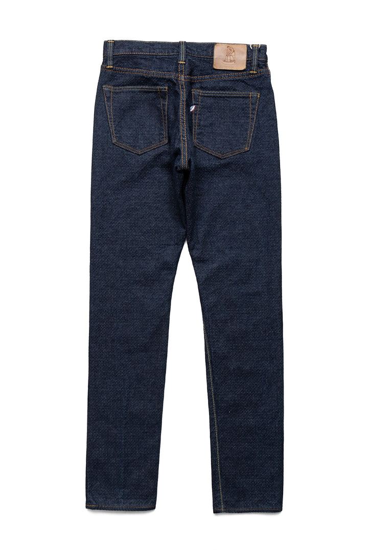 1170-2-ID Sashiko 5P Pants Relax Tapered - Indigo x Indigo