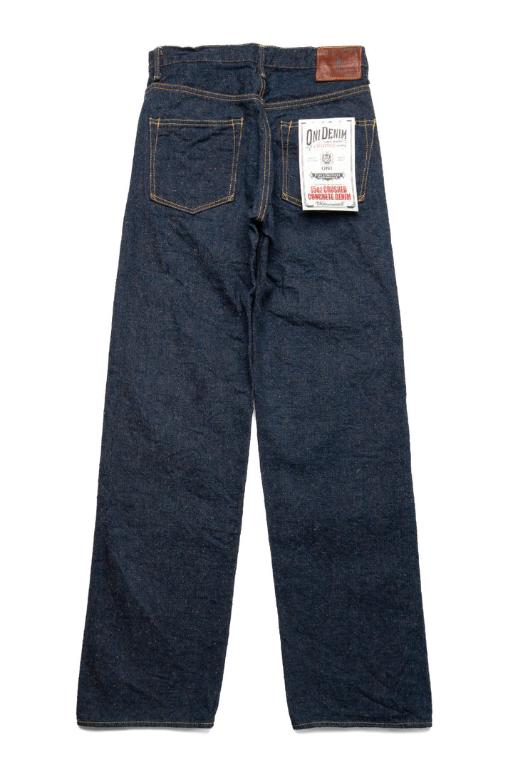200-CCD-MOCA 15oz Crushed Concrete Denim Wide Straight - Indigo x Moca