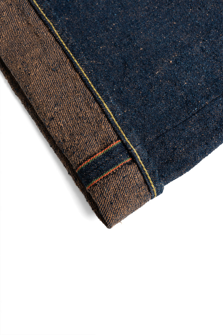 200-CCD-MOCA 15oz Crushed Concrete Denim Wide Straight - Indigo x Moca