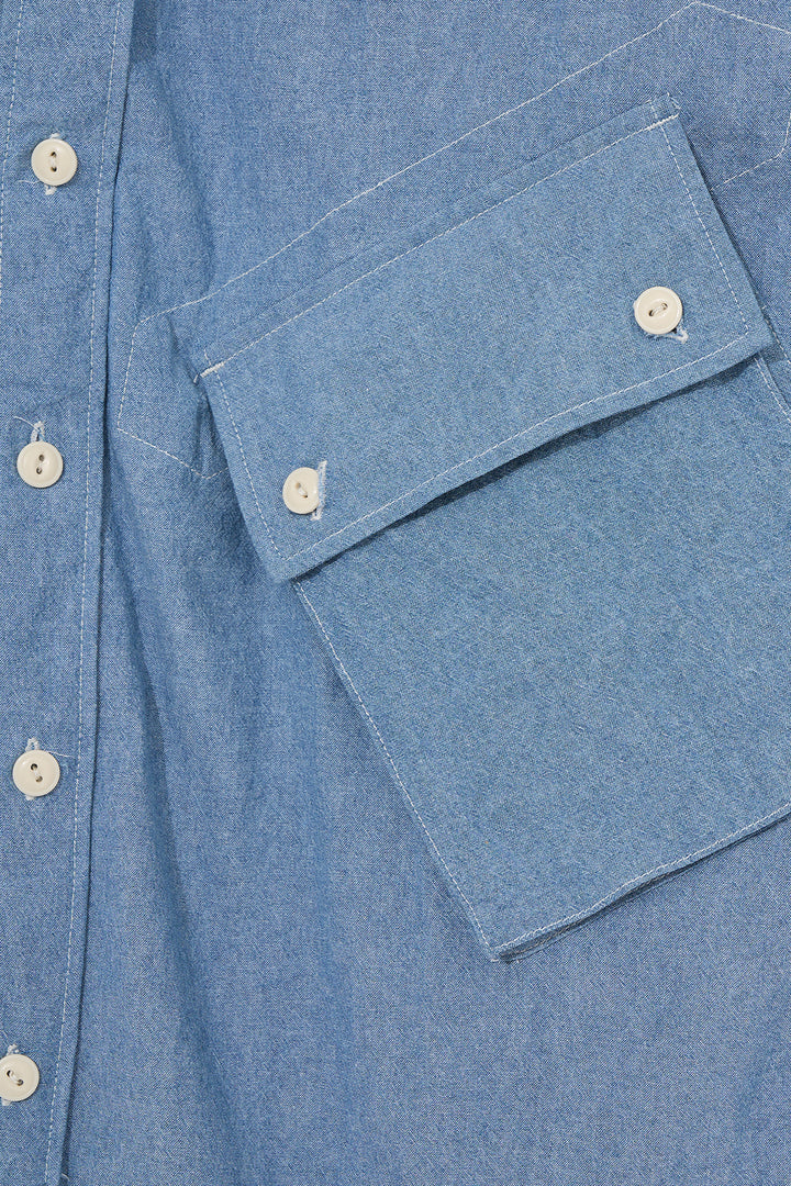 S/S Cargo Shirt for Nepenthes NY and Blue in Green - Light Blue
