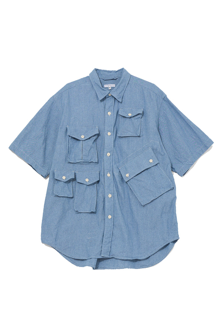 S/S Cargo Shirt for Nepenthes NY and Blue in Green - Light Blue