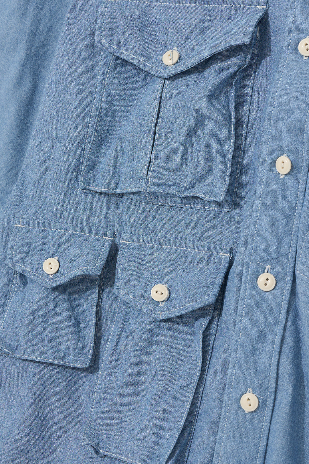 S/S Cargo Shirt for Nepenthes NY and Blue in Green - Light Blue