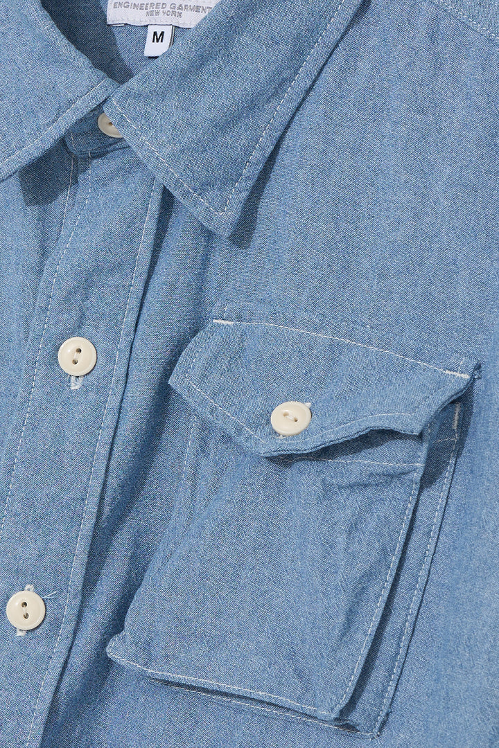 S/S Cargo Shirt for Nepenthes NY and Blue in Green - Light Blue
