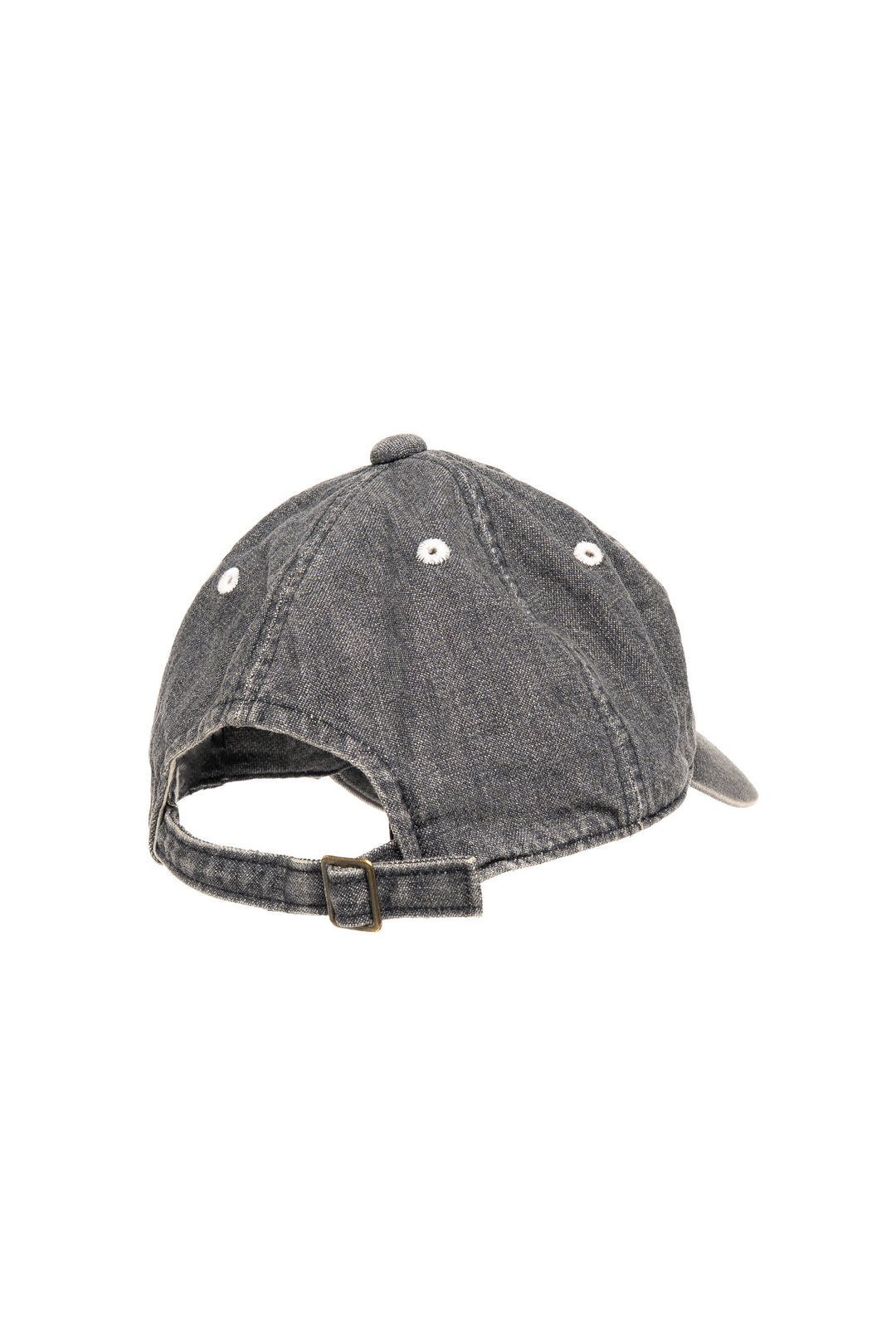 6Panel Denim Baseball Cap 'F' Patch - Vintage Wash - Black