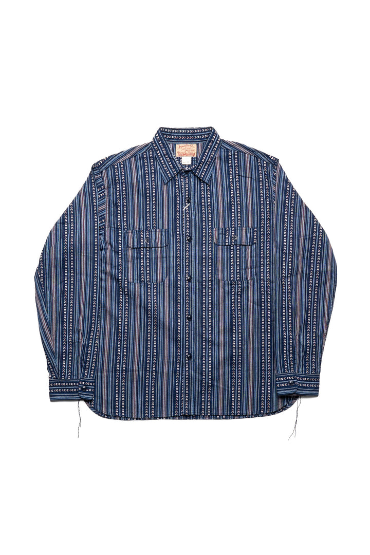 Native American Indigo Stripe Work Shirt